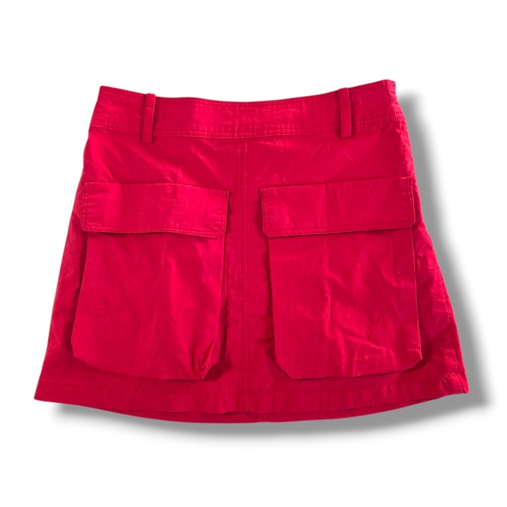 ZARA Girl Red Cargo Mini Skirt Size 11-11